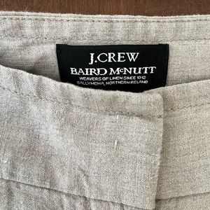 Jcrew Baird McNutt khaki wide leg linen pants
